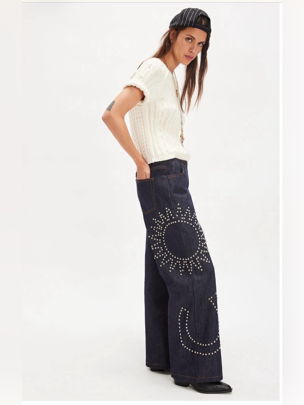 Free People Understated Leather Texas Jean NWT 💯Cotton